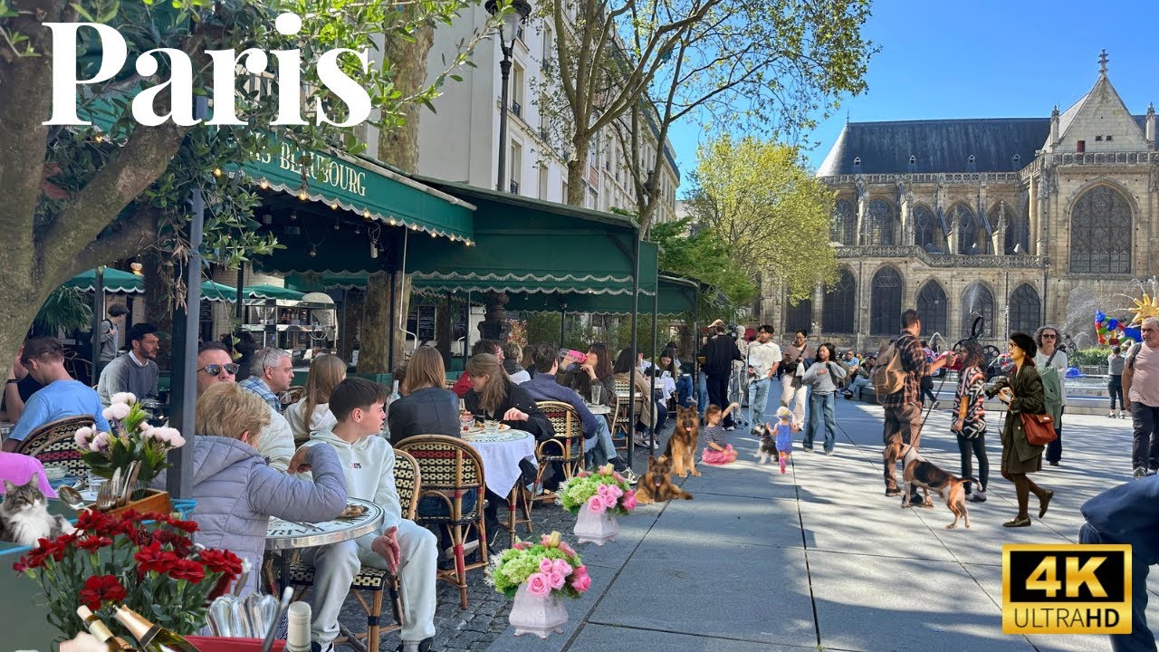 9 April 2026 PARIS 🇫🇷 FRANCE 4KHDR WALK CITY TOUR STREET WALK BRIGHTING DAY WALK 