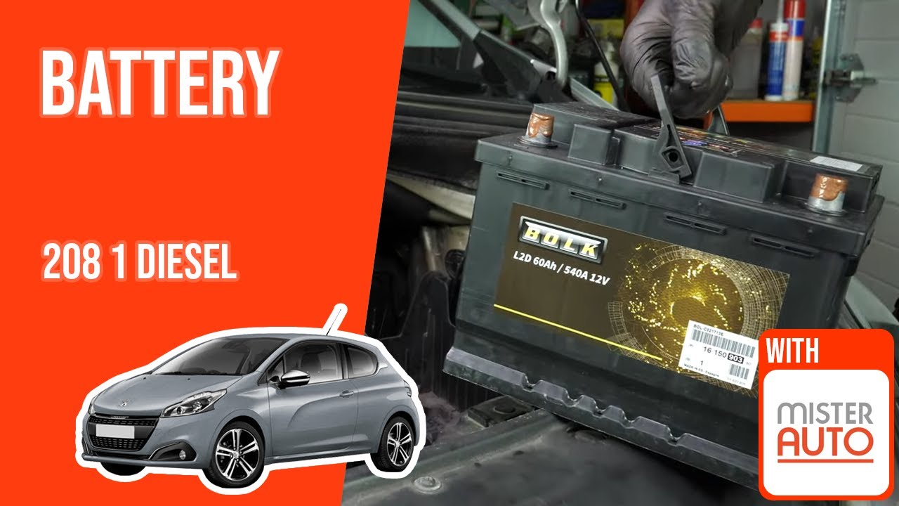 How to replace the car battery Peugeot 208 mk1 1.6 BlueHDI 🔋