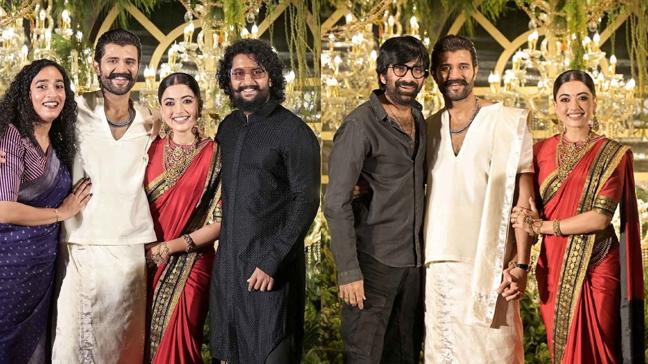 Hero Ravi Teja and Hero Nani Attends Vijay Devarakonda and Rashmika Mandanna Reception #virosh