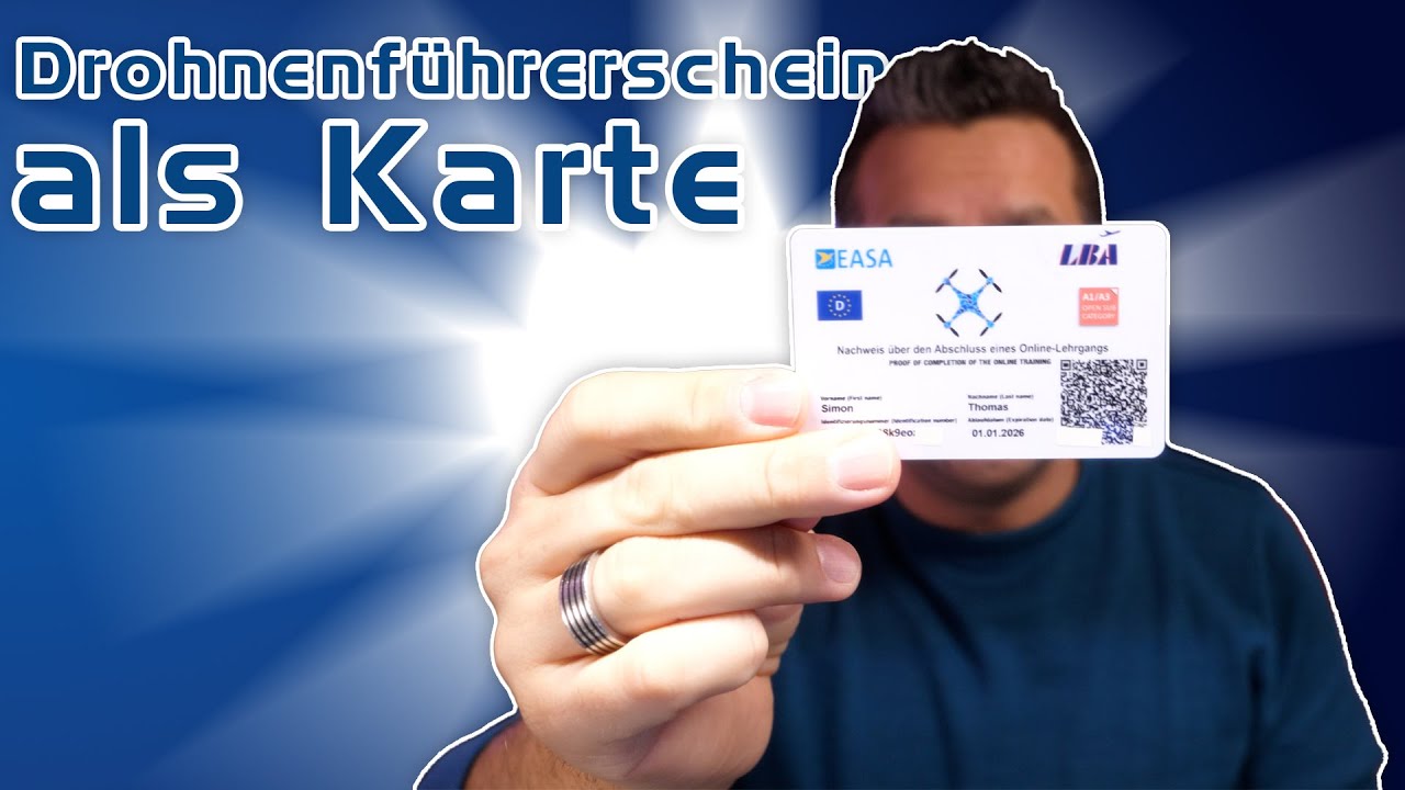 EU Drohnenführerschein A1/A3 Kenntnisnachweis als Ausweiskarte / Scheckkarte