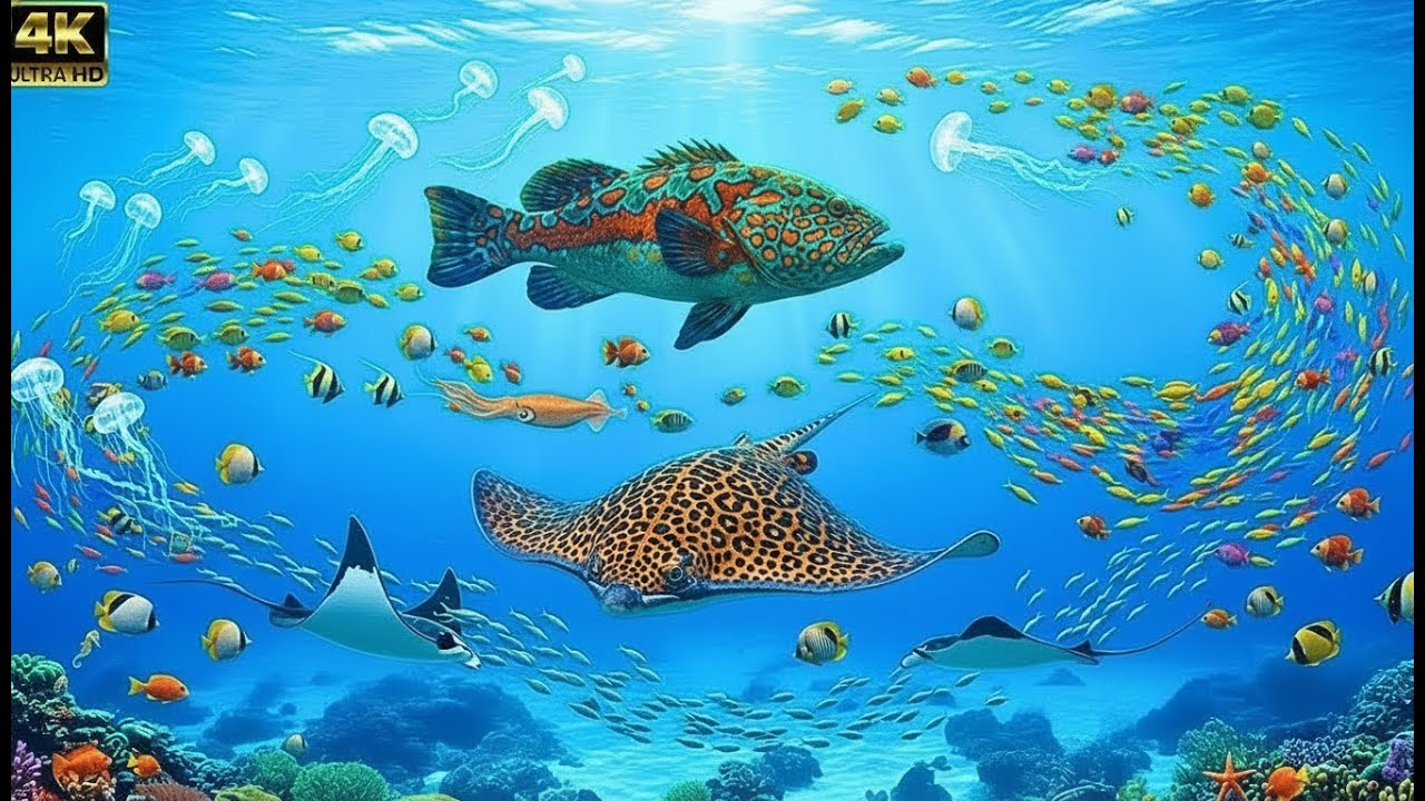 🌊 Ocean Wildlife 4K | Scenic Underwater World | Calming Music & Nature Film | Relaxing Piano Sounds