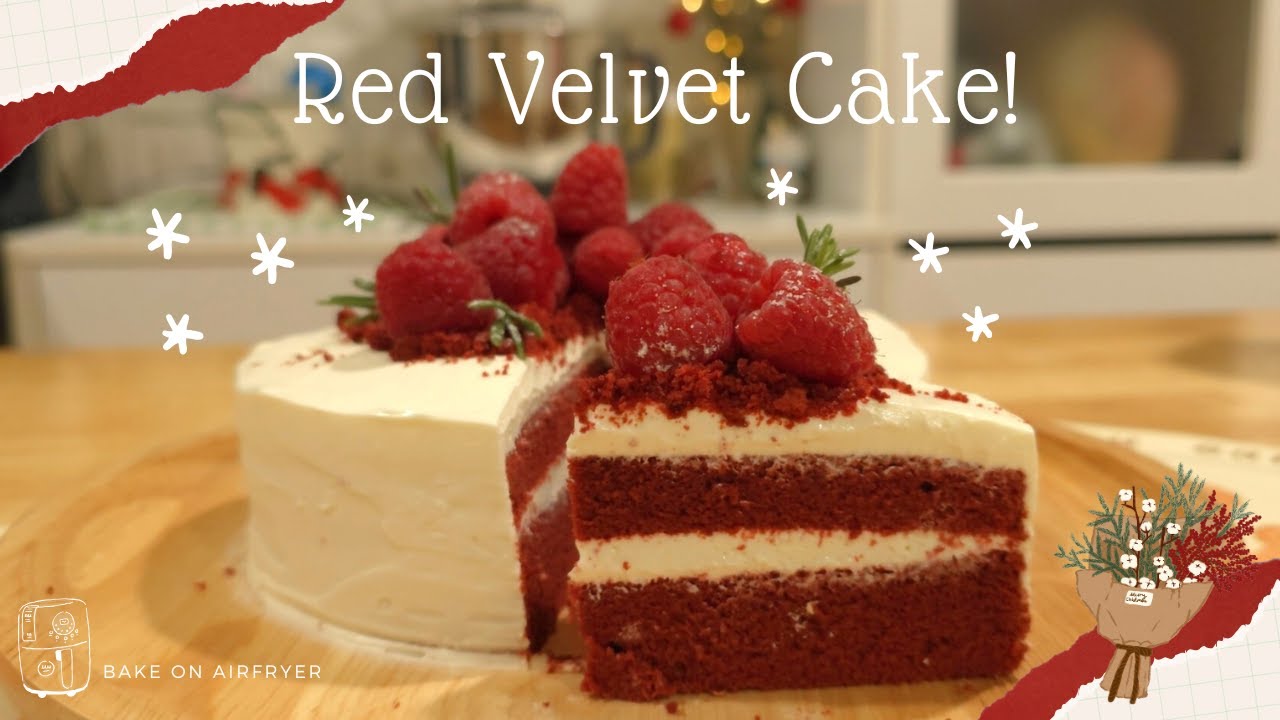 20/24 Days Before Christmas / Red Velvet Cake 🍰❤️🎀🎄✨/อบในหม้อทอดไร้น้ำมัน /Recipe /เปิด CC มีสูตร