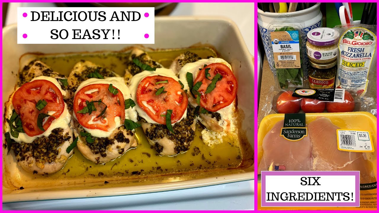 BASIL PESTO TOMATO MOZZARELLA CHICKEN/ QUICK AND EASY DINNER RECIPE