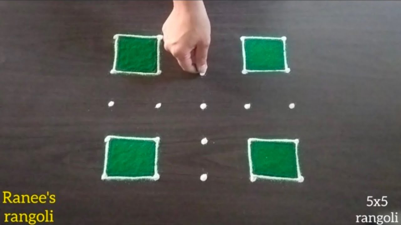 5x5 rangoli | thipkyanchi rangoli | festival simple muggulu | diwali easy rangoli