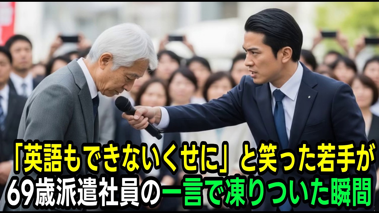 69歳窓際社員が若手の英語侮辱を3秒で黙らせた一言—職場で見直された瞬間