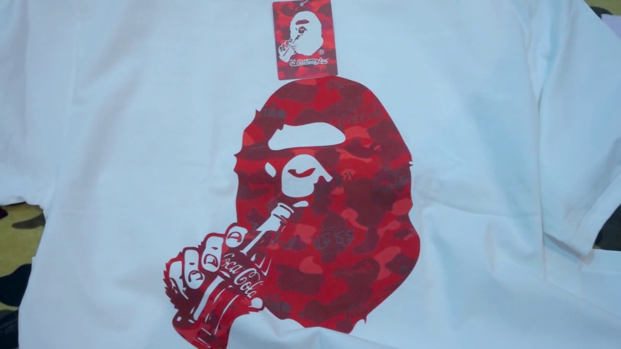 2016 Bathing Ape (BAPE) x Coca Cola Ape Head Tee Red Camo Unboxing & Review