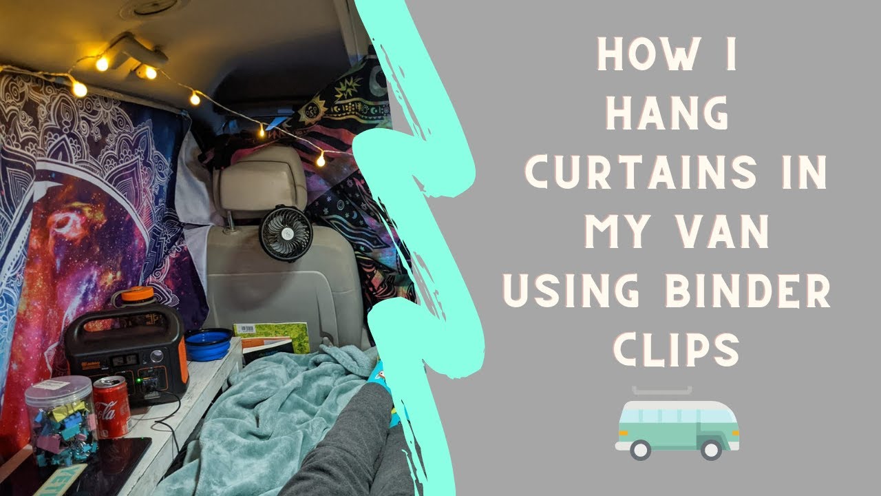 How I Hang Curtains in My Van Using Binder Clips | Van Life | Minivan Camper Conversion