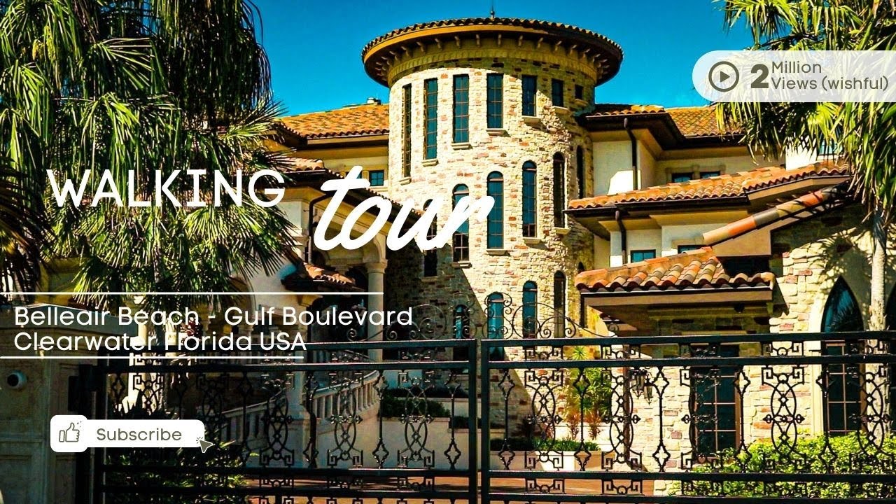 Clearwater Beach Houses Walking Tour | Gulf Boulevard | Belleair Beach Florida