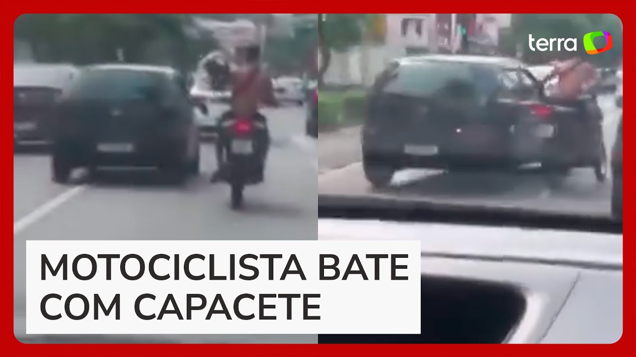 Briga de trânsito acaba em perseguição e agressão entre motociclista e motorista em Niterói