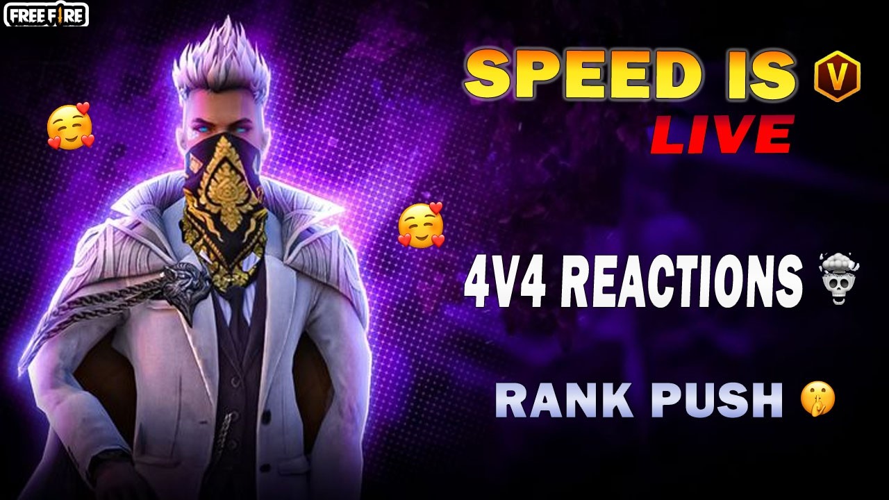 4V4 REACTIONS 😯AND GUILD TRAILS | RANK PUSH  GAME PLAY REACTION 🤑😘| SPEED IS LIVE #freefire