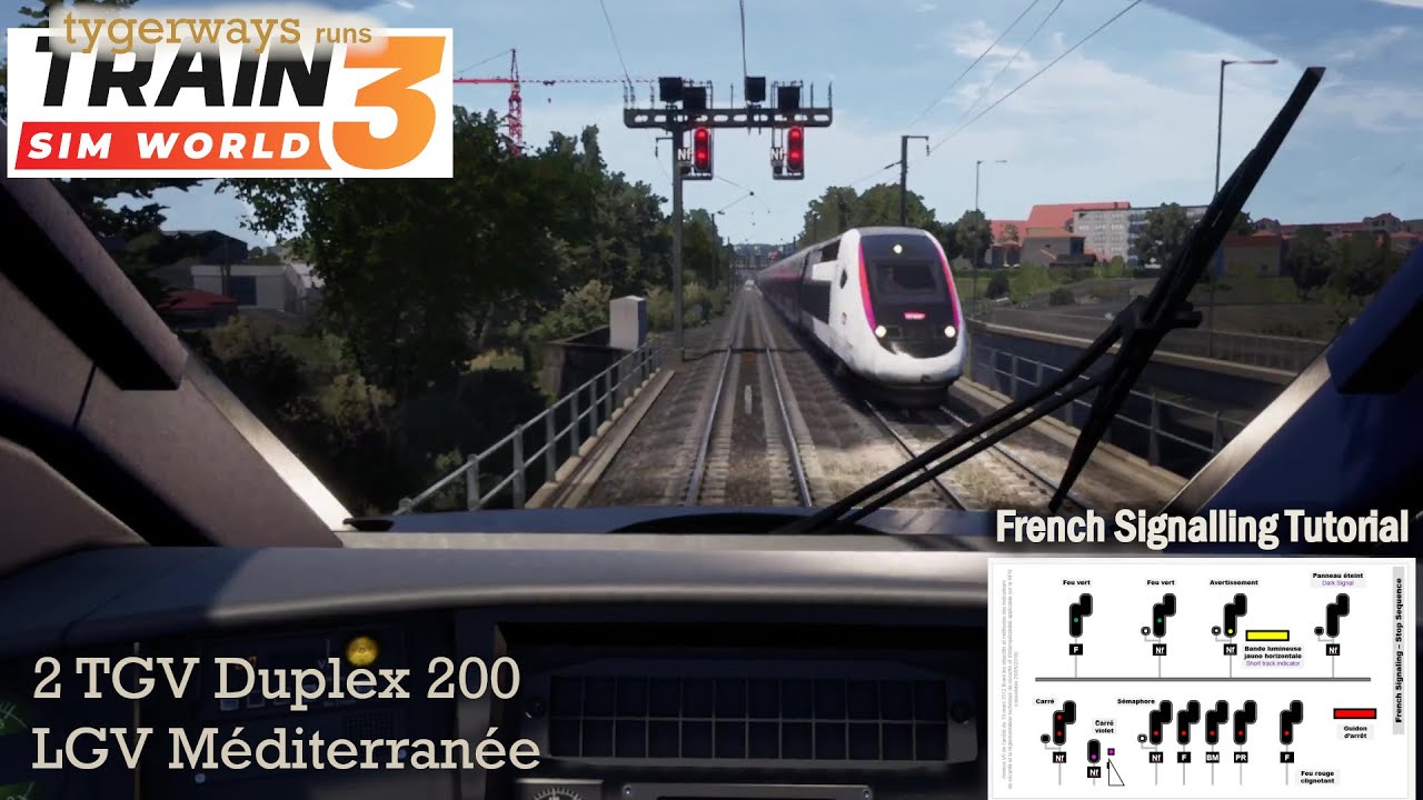 French Signalling: Color light signals and Power Change signals on the TGV Duplex (TSW | tutorial)