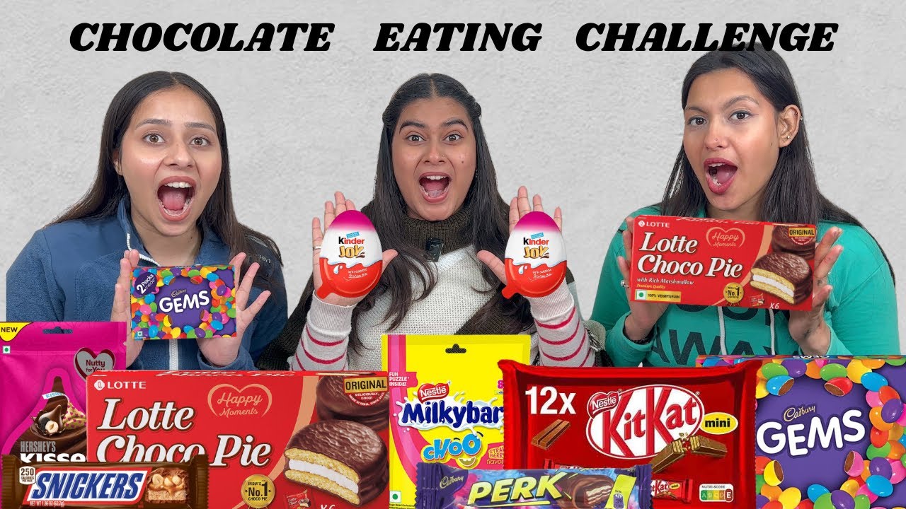 05 Seconds Chocolate Eating Challenge||Munch, Snickers, Lotte choco pie, Gems,Hershey's Kisses,