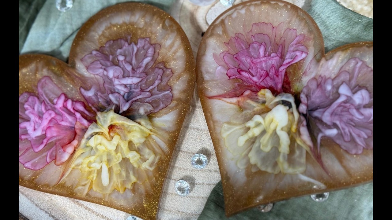 #124  Oster & Frühlings Dekor 3D Blumen im Herz #diy #resin #easter #ostern #epoxyresin #flowers