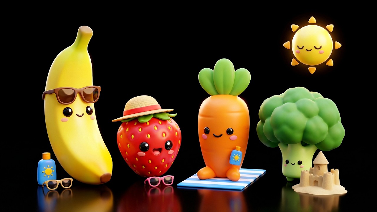 Fruit Dance Party  🍌 High Contrast Sensory Animation Video for Toddlers