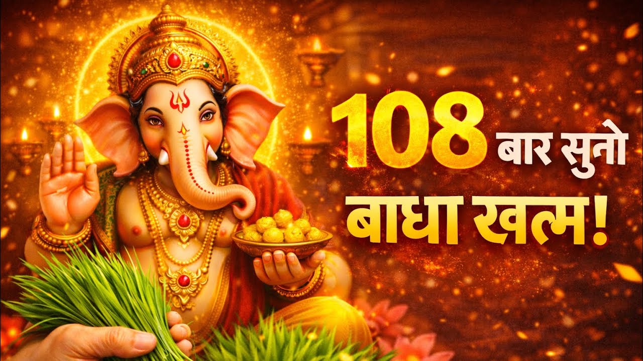 LIVE: गणेश गायत्री मंत्र 108 बार सुनिए।कहा जाता है कि इससे जीवन के विघ्न, बाधाएँ समाप्त होंगिल