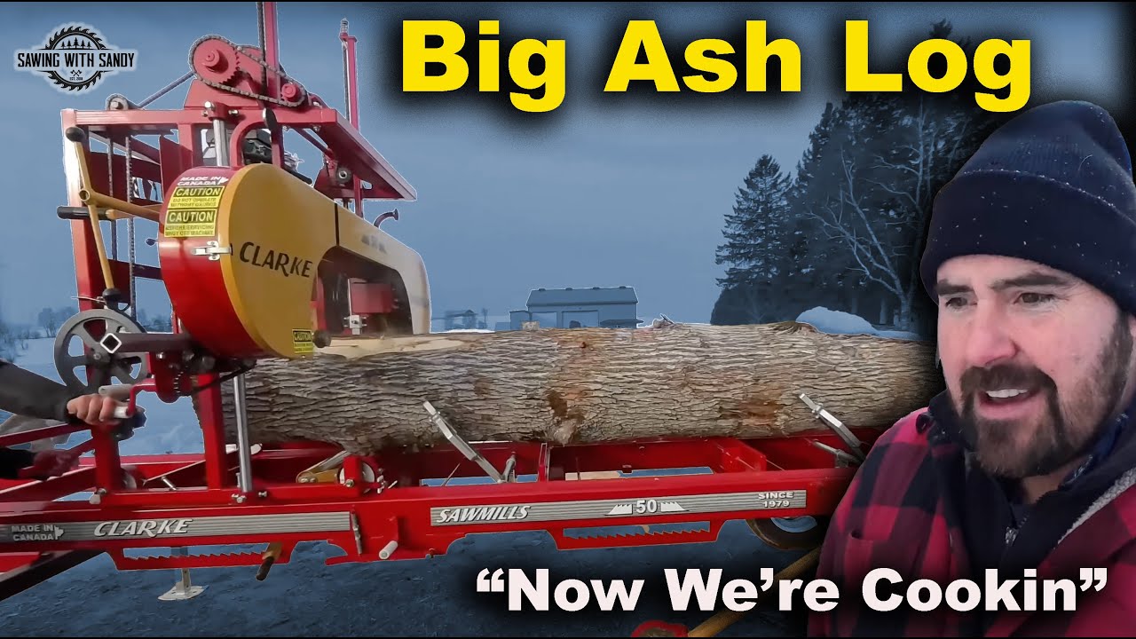 Testing the Clarke Model 50 Sawmill with a BIG ASH LOG