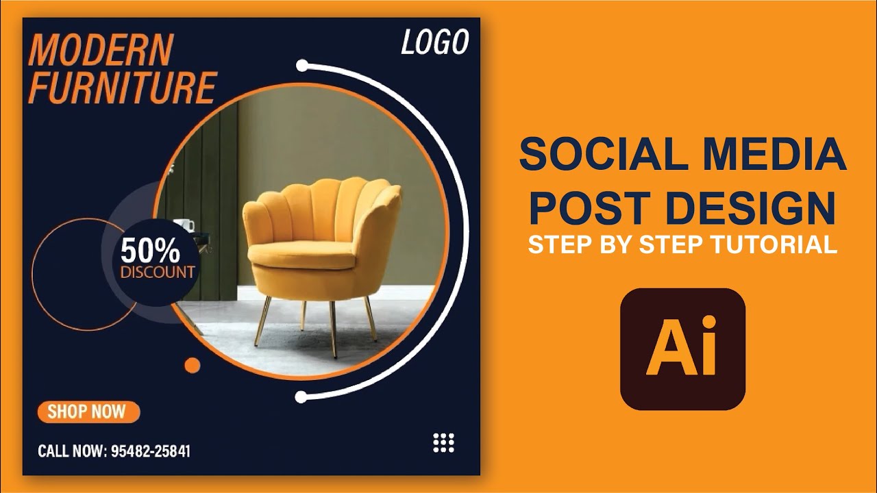 Social Media Post Design | Social Media Post Design Illustrator | Adobe Illustrator Tutorial