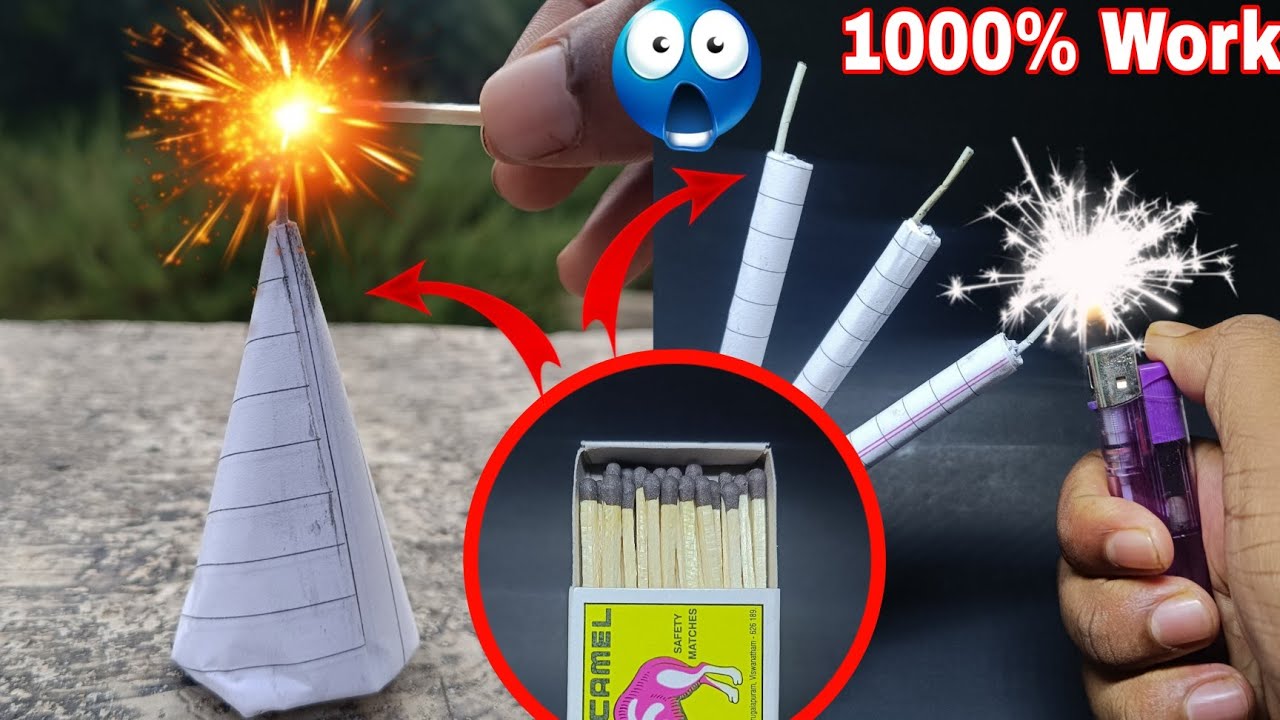 How to make diwali crackers with matchstick, Diwali Anar , Bijli Bomb , Diy Crackers #diwali 