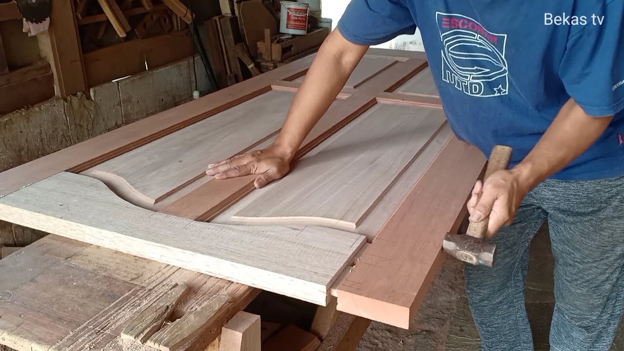 Cara membuat Pintu kayu panel model lengkung