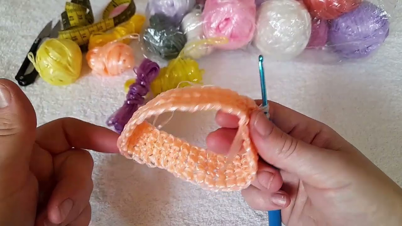 Мочалка в круговую, из вытянутых петель.