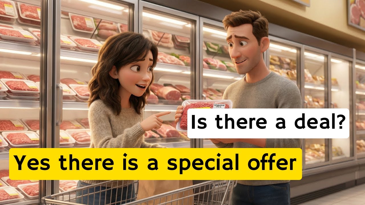 10 Supermarket English Conversations: Slow Listening & Speaking for Beginners