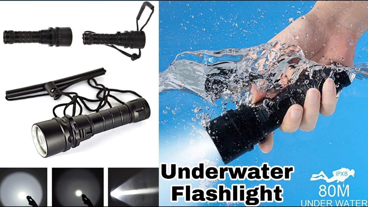 Waterproof Flashlight Rechargeable Underwater 50-80m LED Diving Torch/अंडरवॉटर फ्लैशलाइट