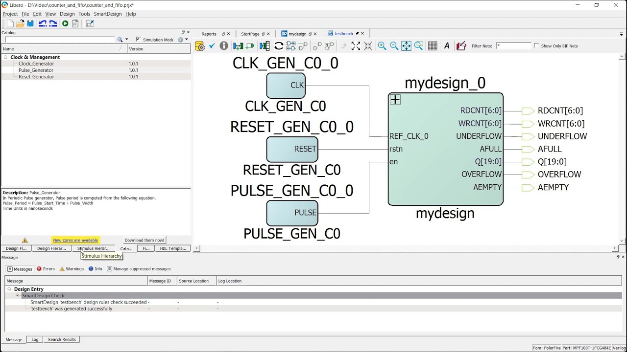 Как смоделировать проект SmartDesign с помощью Libero® SoC Design Suite