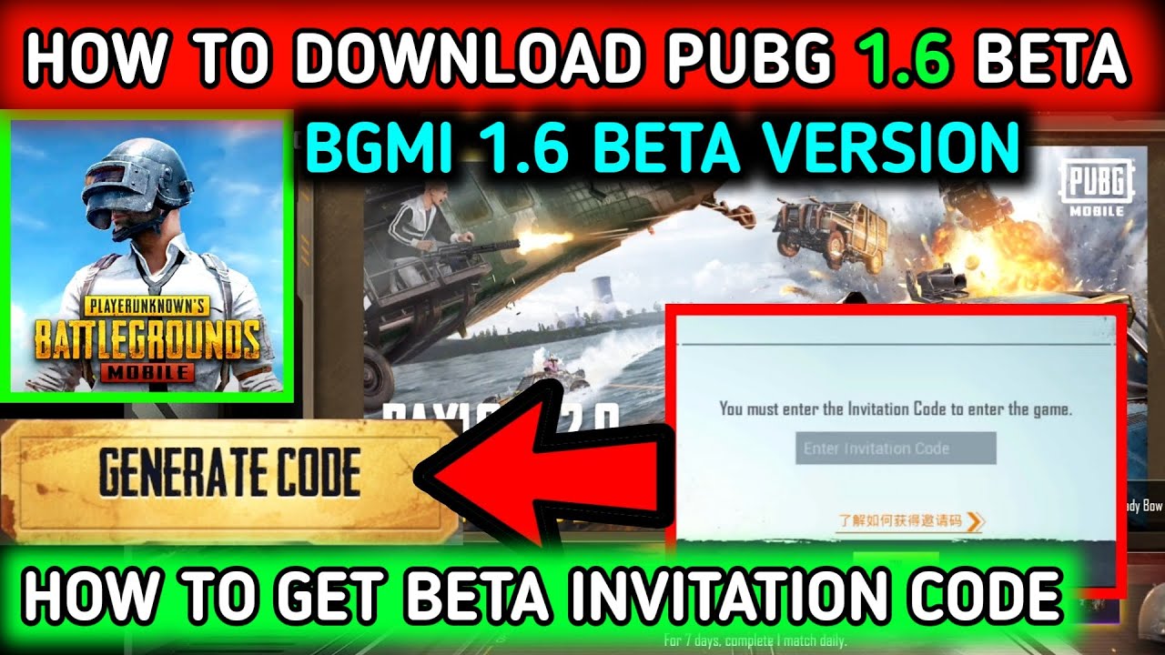HOW TO DOWNLOAD PUBG BETA VERSION 🔥 HOW TO GET INVITATION CODE 🔥 PUBG BGMI 1.6 BETA VERSION DOWNLOAD