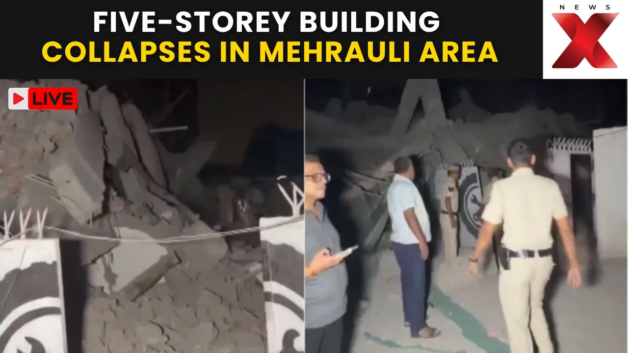 Mehrauli building collapse LIVE: Five-storey structure falls, several feared trapped in Delhi |NewsX
