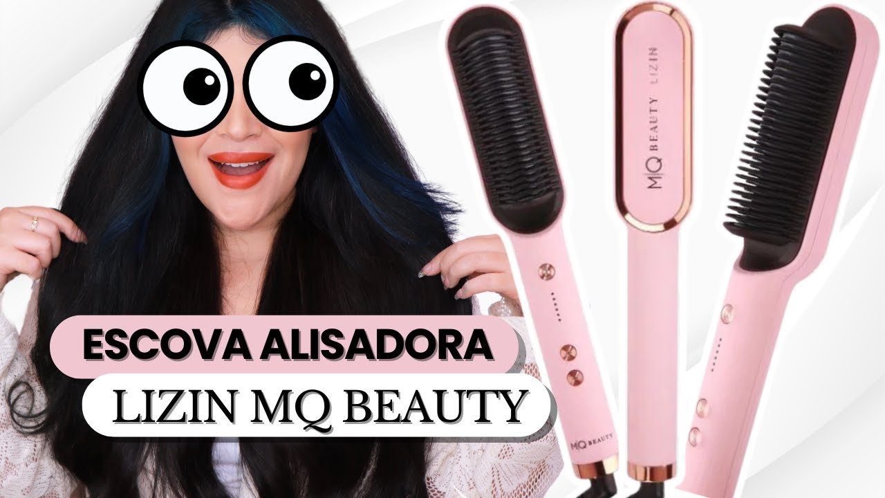 ⚙️ESCOVA ALISADORA LIZIN MQ BEAUTY: Alisa e modela, faz de 140°C a 220°C [Bivolt]
