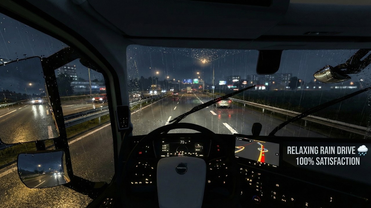 Heavy Rain & Extreme Mud Drive 🌧️ | Realistic Cockpit View ASMR | ETS2 [4K]