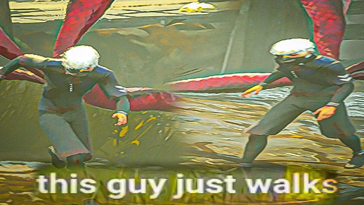 he walks.