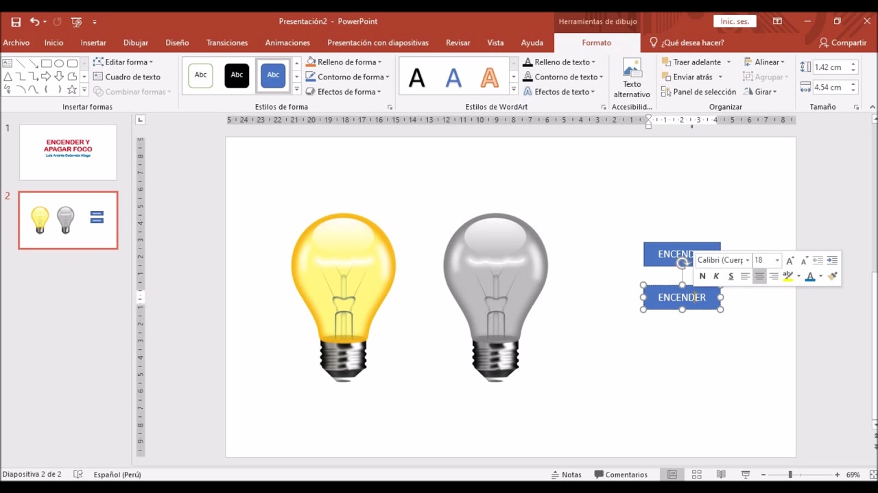 ANIMACIONES Y DESENCADENADORES: ENCENDER Y APAGAR FOCO