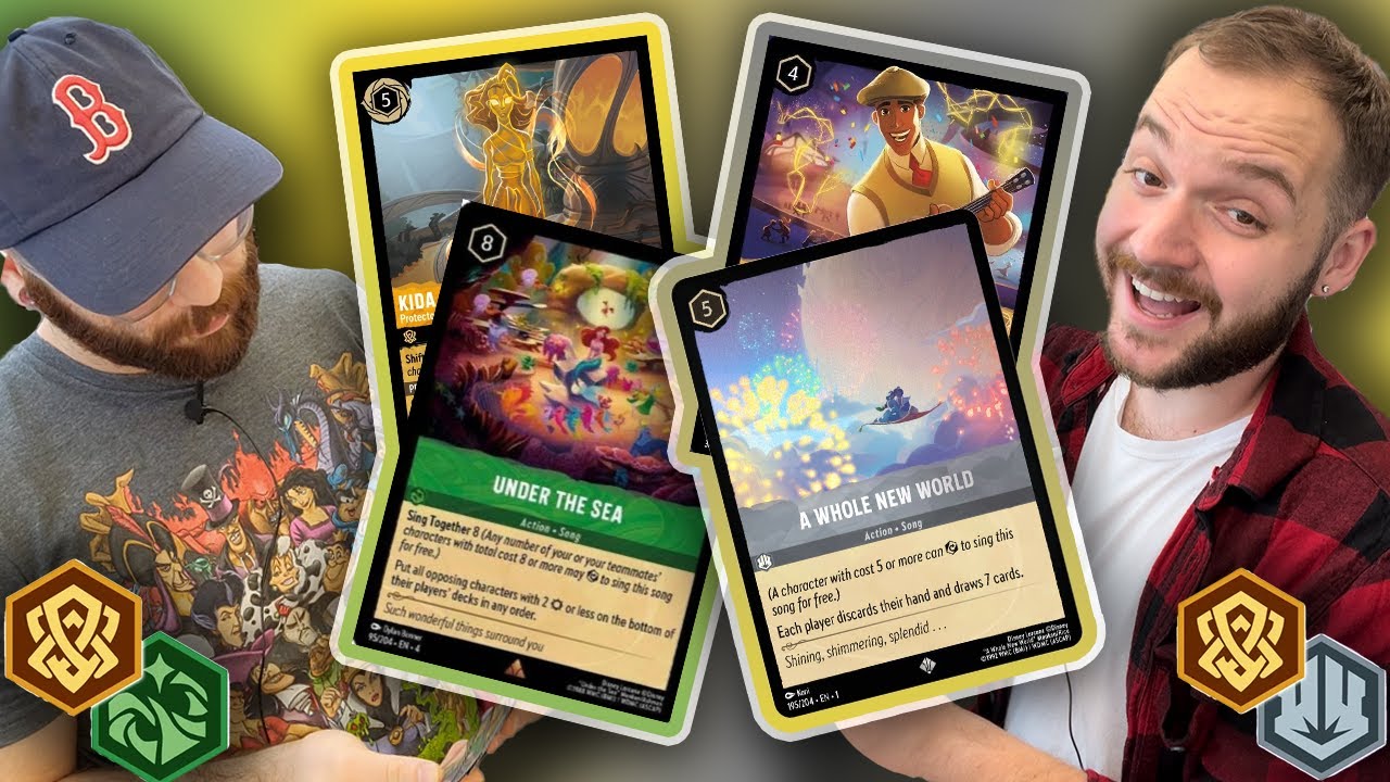 🟡🔘 AMBER STEEL SONG VS EMERALD AMBER 🟢🟡 BEST DECK Shimmering Skies? | Disney Lorcana Set 5 Gameplay