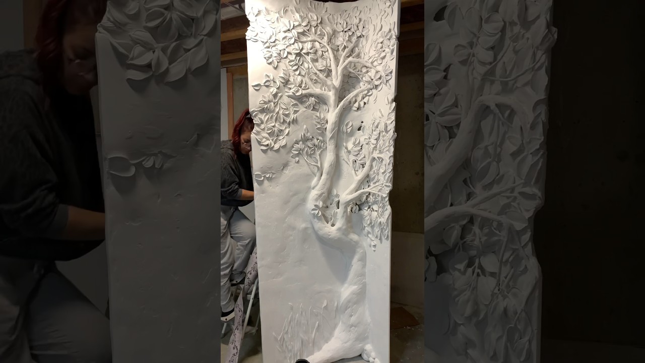 Drywall Art sculpture ✅ #basrelief #sculpturepainting #drywallart #3dart