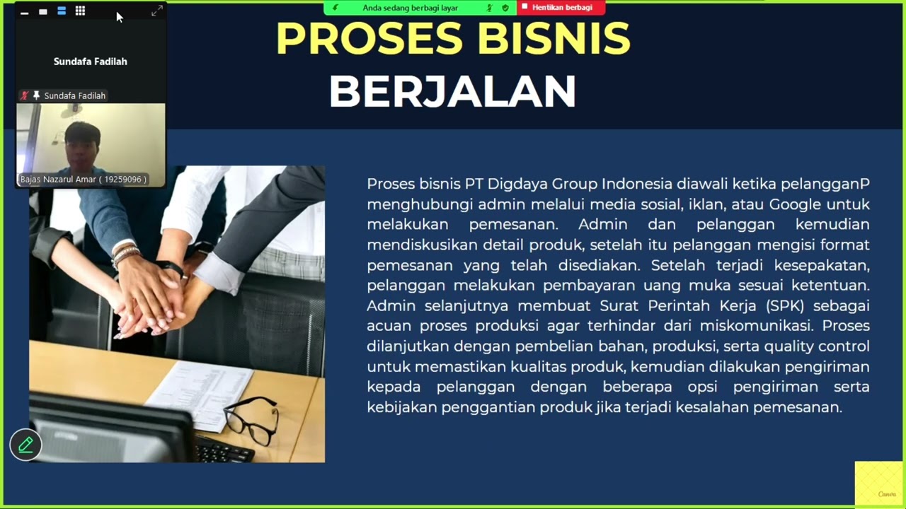 Presentasi Mata Kulia PBTI Dengan Judul Analisa Swot Pada Proses Bisnis Perusahaan PT. Digdaya Group