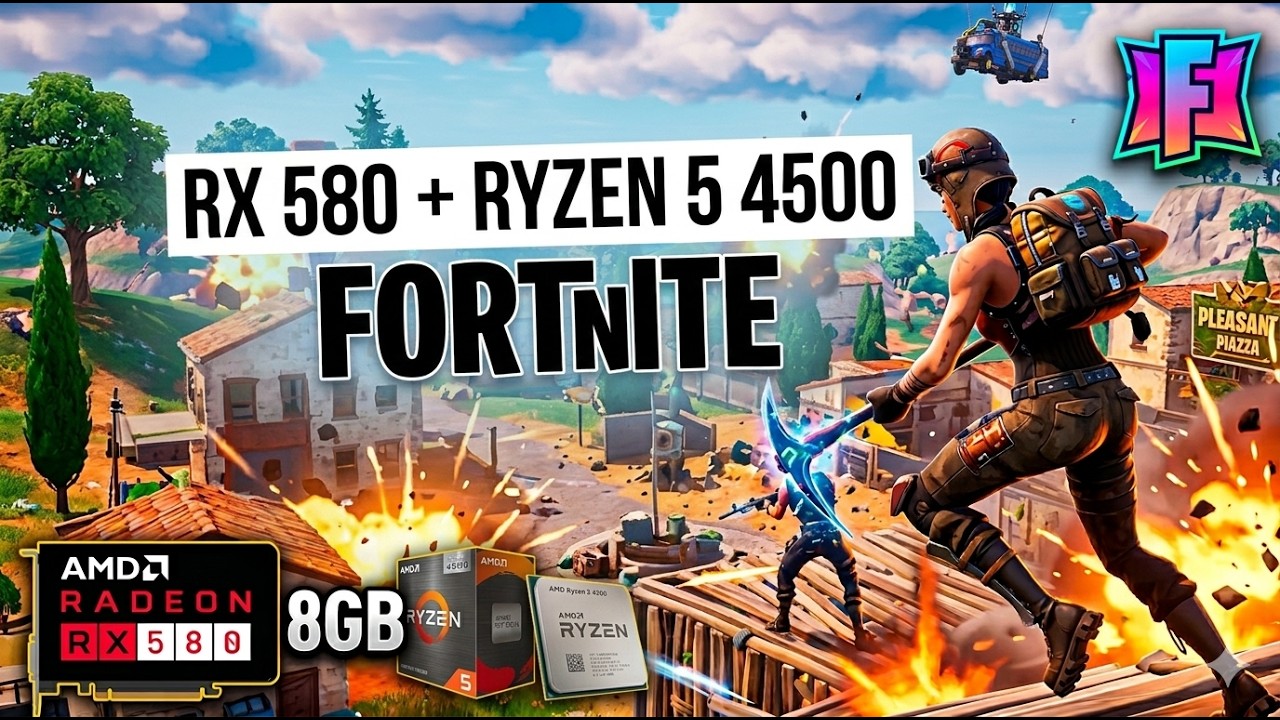 FORTNITE RODANDO NA RX580 8GB + RYZEN 5 4500 + 16GB RAM 2026