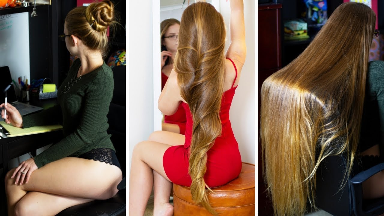 Amber Redhead Rapunzel 1st Straight Hair Shoot