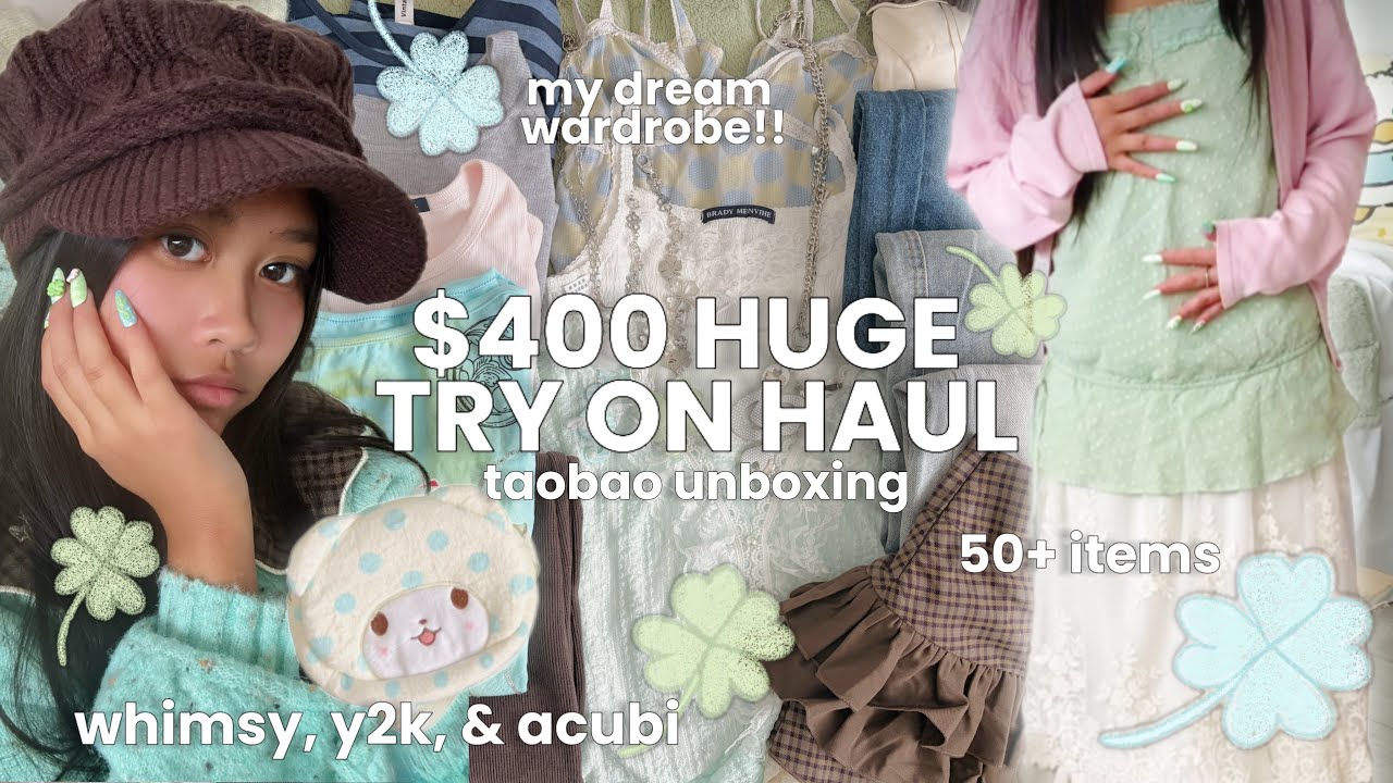 Огромная покупка на Taobao на 400 долларов! 🍈🎐 (более 50 товаров) Одежда и аксессуары в стиле Pin...