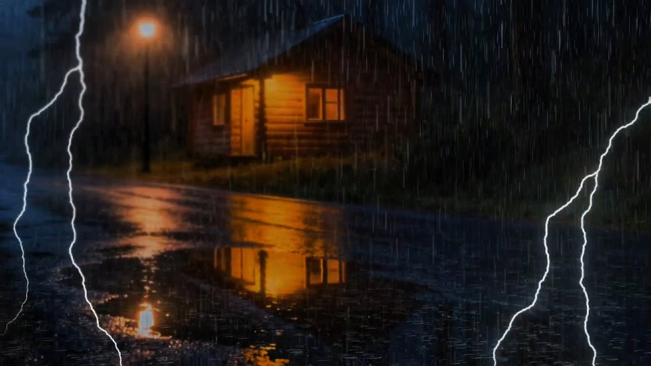 Beat Stress Within 3 Minutes to Sleep Soundly with Heavy Rain & Thunderstorm at Night