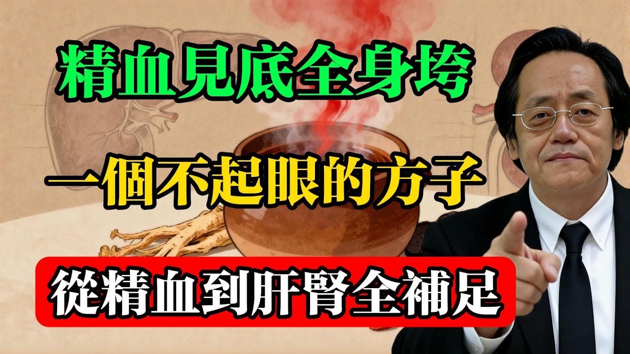 倪海廈：精血“見底”全身垮，一個不起眼的方子，從精血到肝腎全補足！#倪海厦 #中醫養生 #精血虧虛 #歸杞地芍湯 #肝腎同源 #掉髮調理 #中年養生
