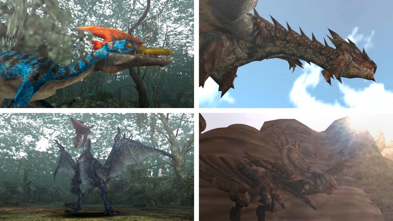 Monster Hunter Freedom - All Bosses (4K 60fps)