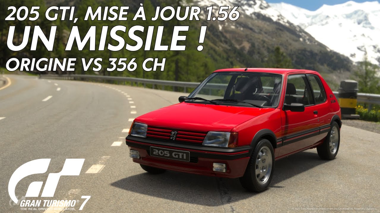 Gran Turismo 7 - Mise à jour 1.56 : La 205 GTI en test : un missile ! (origine vs 356 ch)