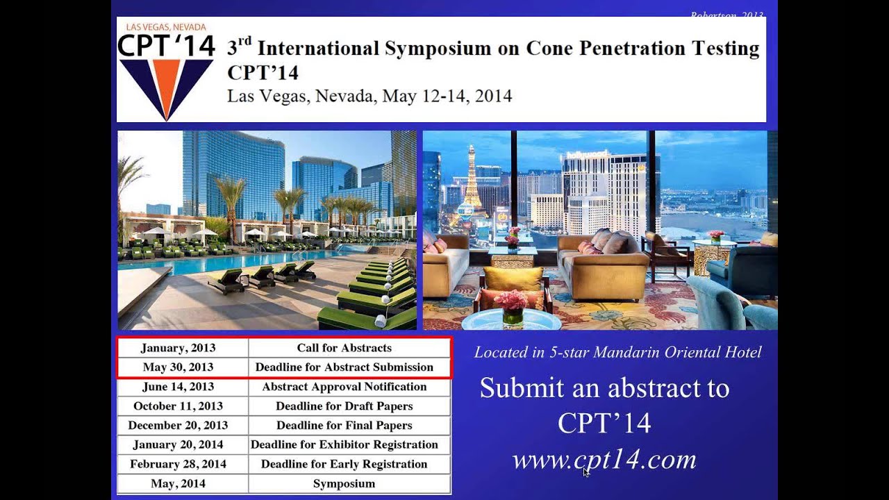 Webinar #6: CPT for Deep Foundation Design with examples in CPeT-IT by Dr. Robertson May 2, 2013