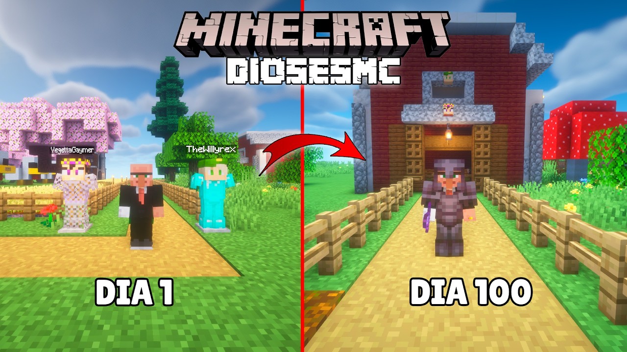 100 DÍAS en el servidor de VEGETTA777 y WILLYREX  (DIOSESMC) 💜💚