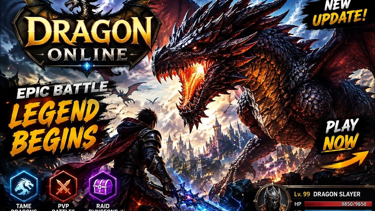 🎮🔥 Title🐉 DRAGON ONLINE &ndash; Epic Dragon Battle! 🔥⚔️ | Dragon Slayer Gameplay