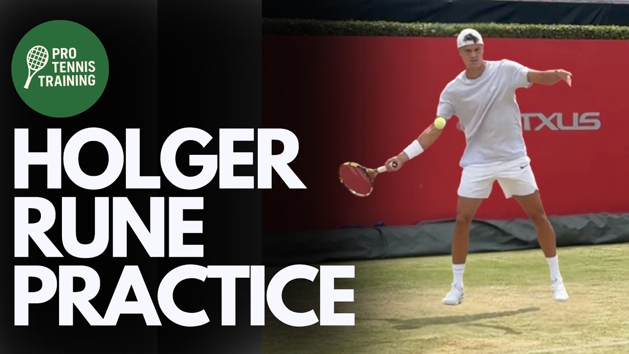Holger Rune Groundstroke Practice HSBC Championships @ Queens Club