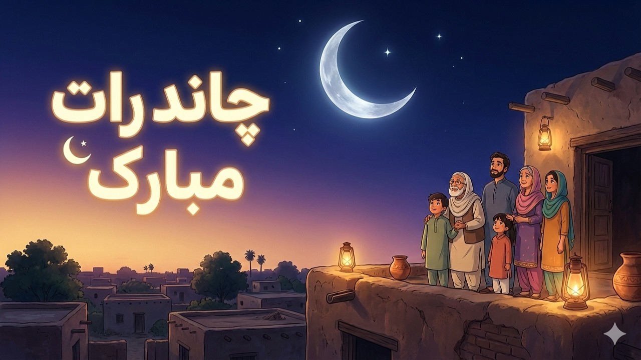 Chand Raat in a Punjab Village 🌙✨ | The Night Before Eid (Ghibli Style Animation)