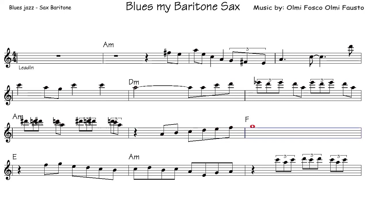 Baritone Sax Blues jazz Improvisation lesson - Beginner Level - "Blues my Baritone Sax" instrumental