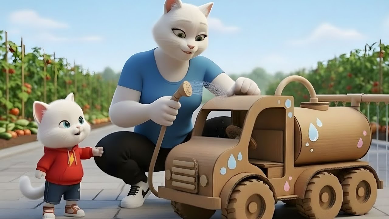 They Mock A Kitten’s Cardboard Watering Truck — Can He Surprise Them All   Ai Cat Story